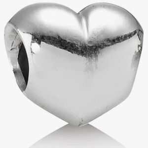 Pandora Big Smooth Heart Sterling Charm. Stamped 925